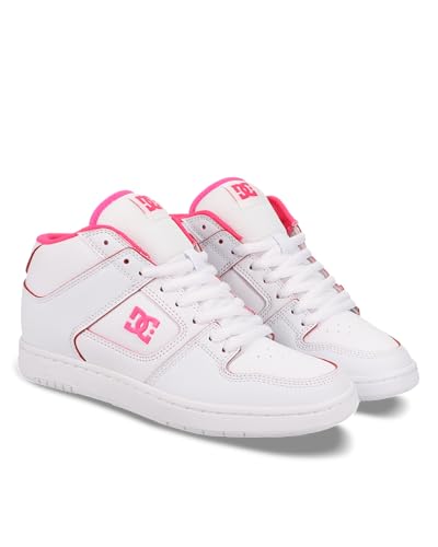 DC Shoes Women's Manteca 4 MID Sneaker, White/White/Hot Pink, 8