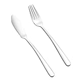 Gatuida Edelstahl Fischbesteck Teilig Fischmesser und Fleischgabel mit Modernem Design für Zuhause...