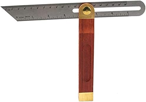 Adjustable Carpentry Square Bevel Gauge, 1 PC Square Wooden Bevel Sliding T Bevel Hardwood Handle Stainless Steel Blade for Woodworking