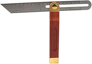 Adjustable Carpentry Square Bevel Gauge, 1 PC Square Wooden Bevel Sliding T Bevel Hardwood Handle Stainless Steel Blade for Woodworking