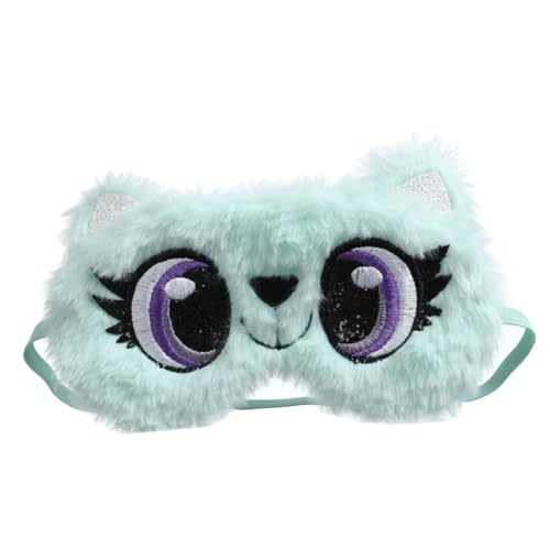 TOKIDNY 1個 ぬいぐるみアイマスク ぬいぐるみ睡眠 目隠し 昼寝用アイシェード cartoon headband ぬいぐるみアイパッチ スリーピングアイシェード 布 Light Green