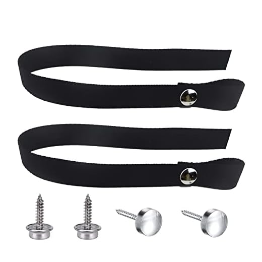 LUVTO Universal RV Door Straps with Button Snap, 18inches Long Durable Door Security Straps RV Sliding Door Straps RV Pocket Door Straps Camper Door Straps (Black -2PACK)