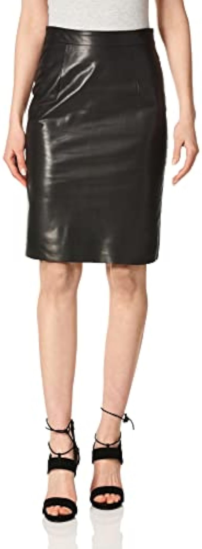MILLY Women's Modern Leather Pencil Skirt