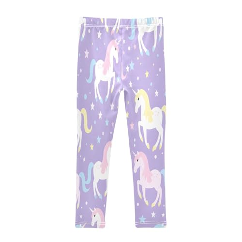 Toddler Girls Leggings Printed Yoga Pants Leggings White Pink Unicorn for Kids2
