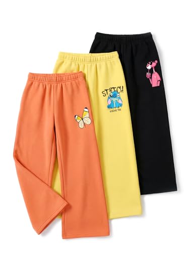 Image of HELLCAT Printed Track Pants for Girls | Blended Cotton Feel Lower | Night Pants & Track Pant Pants | Sizes 3-16 Years | Pack of 3