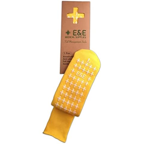 Yellow Double Tread Slipper Socks,Hospital Socks, Non Slip, Non Skids, Unisex (Medium) Cover