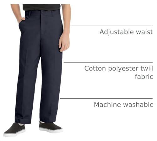 Image of Classroom Uniforms Little Boys Pants Flat Front 3 Pockets | Adjustable Waist Twill, Zip Fly Front, Adjustable Waistband, Smooth & Comfortable Fabric, Easy Care, School Uniform Essential