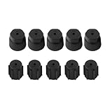 SLIMI 10 PCS AC Low Pressure Port Cap, A/C Charging Valve Caps, 13mm 16mm AC High & Low Pressure Caps, ABS Leak-Proof Air Conditioning Valve Cover Replacement, Universal for Most Cars (Black)