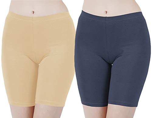 Image of Buy That Trendz Cotton Lycra Tight Fit Stretchable Cycling Shorts Womens | Shorties for Active wear /Exercise /Workout /Yoga /Gym /Cycle /Running Red Grey Combo Pack of 2