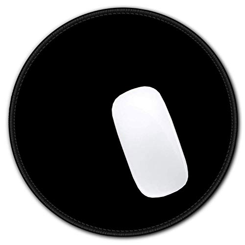 Hsurbtra Tapis de Souris Rond texturé de qualité supérieure - 21 x 21 cm - Noir - Bords Cousus - Antidérapant - Imperméable - Tapis de Souris Mignon pour...