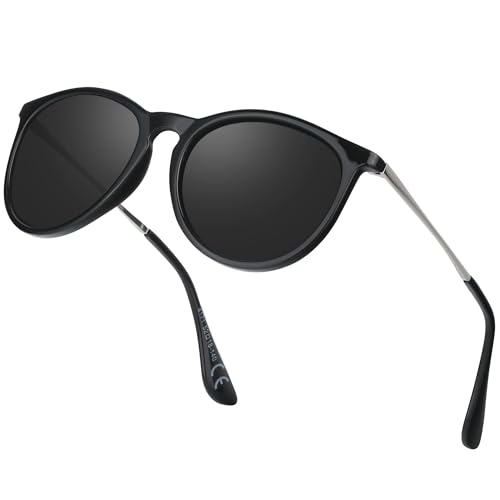 Ulknyss Gafas de Sol Mujer Polarizadas Gafas de Sol Redondas Hombre Mujer Gafas de Retro Cat Eye Clasicas Protección UV para Conducir Viajes ✅