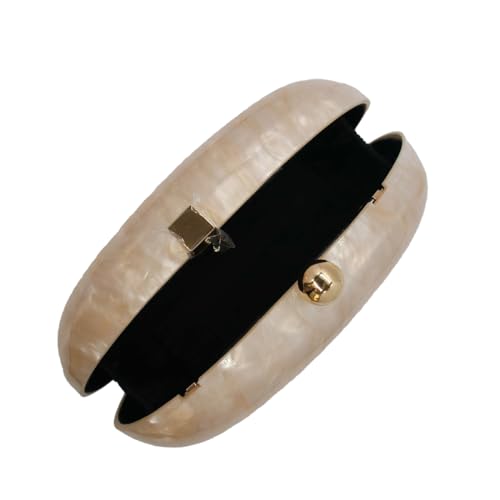 Image of Acrylic Evening Clutch Bag for Women Shell Shape Shoulder Crossbody Bag Glitter Marble Purse Handbag