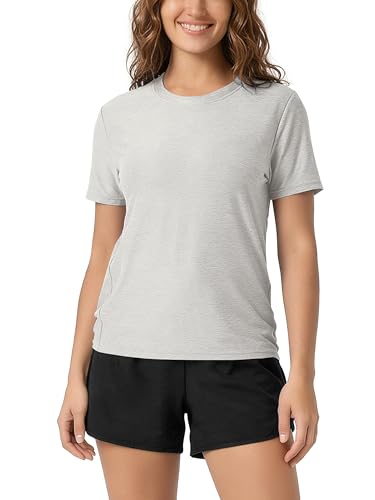 Image of ODODOS Women's Performance Cropped Tee Ultra Soft odSTRATUM Tech Short Sleeve Relaxed Top Crew Neck T-Shirts
