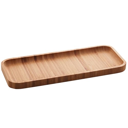 LYOR - Bandeja de Bambu Hire Marrom Natural 28cm - Mesa Posta - Organização - Utensílios de Cozinha - Enxoval - Decoração - Travessa Retangular - Petisqueira - Utilidades Domésticas