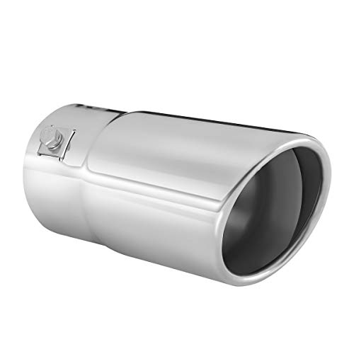 Exhaust Tip - To Fit 1.75 To 2.5 Inch Exhaust Tail Pipe Diameter- Stainless Steel To Give Chrome Effect - Car Muffler Tips #TOP5