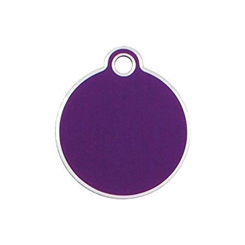 Adressanhänger mit Gravur - rund klein - mit Rand - Lila Cover