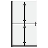 Mampara de ducha plegable de vidrio templado esmerilado 100 x 190 cm – ahorra espacio y estable para baños pequeños – fácil de limpiar y duradero