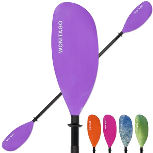 WONITAGO Kayak Paddles with Alloy Shaft and PP Blade, Floating Kayaking Oars, Adjustable...