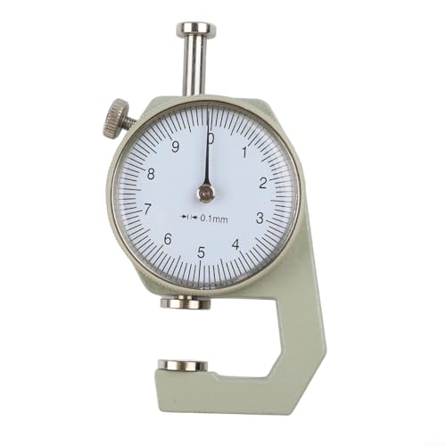 Instrument de mesure d'épaisseur du cuir avec jauge manuelle en métal, plage de mesure 0 à 20 mm pour bijoux, feuilles métalliques et fils (0 à 10 mm plat)