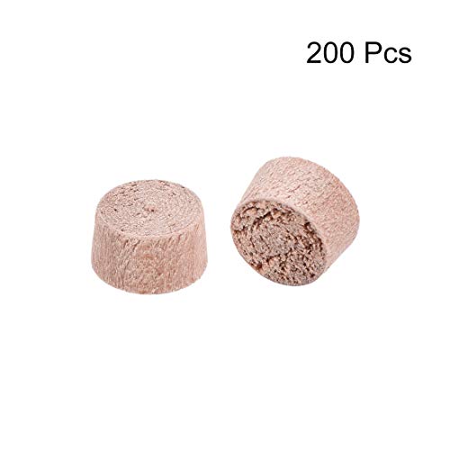 Image of uxcell Wood Button Top Plugs 9 /25 Inch Cherry Hardwood Furniture Plugs 1 /4 Inch Height 200 Pcs