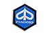 Produktbild Emblem Piaggio Vespa blau schwarz 26 mm 6-eckig Kaskade blau schwarz