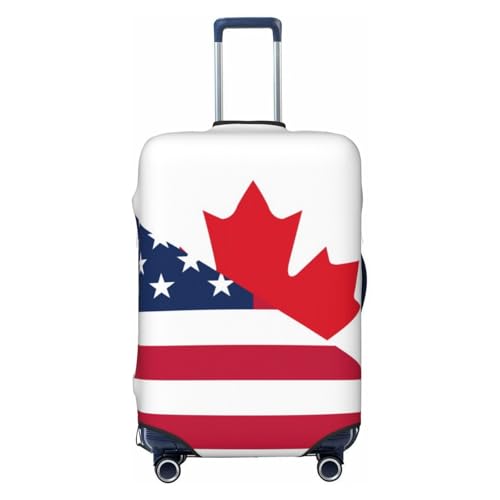 USA Canada Flag Travel Luggage Covers - Elasticity Suitcase Covers Protector for Luggage 18-32 Inch
