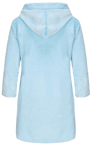 Image of Kid Fleece Hooded Robes Girls Bathrobes Boys Soft Plush Sleepwear Toddler Fuzzy Pajamas
