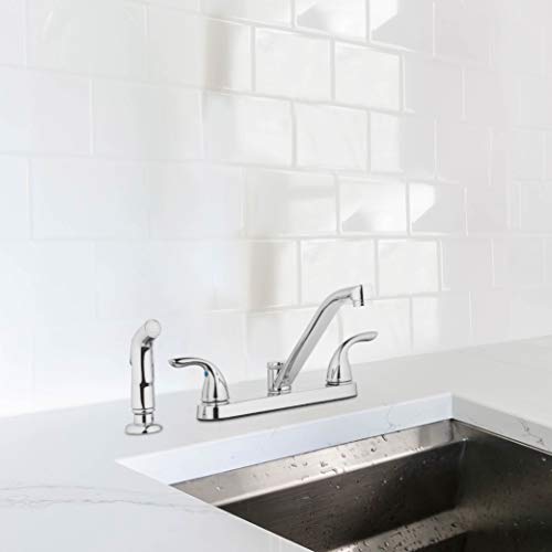 Aqua Vista 25-K82Cs-Ch-Av Kitchen Sink Faucet With Side Spray, Polished Chrome Two Handle #TOP3