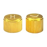 QKYS 2PCS Brass R134a AC Valve Caps, L&H Marked High & Low Pressure Port Caps Air Conditioning Valves Core Seal, Leakproof for Toyota Honda Nissan Hyundai-Kia Subaru & Some American Cars/Trucks