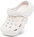 INMINPIN Kids Girls Boys Clogs Garden Shoes Toddler Slides Sandals Children Water Shower Beach Pool Slippers Indoor Outdoor,Toddler 9.5,White