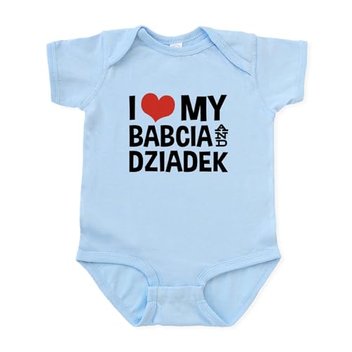 CafePress I Love My Babcia and Dziadek Infant Bodysuit Cute Infant Bodysuit Baby Romper