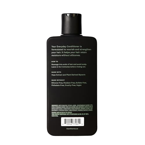 Hawthorne Everyday Conditioner For Men. Mens Conditioner For Stronger, Smoother, Healthier Hair with Plant-Derived Glycerin. Mint and Eucalyptus Scent. Natural, Sulfate Free, Paraben Free. 2-Pack.