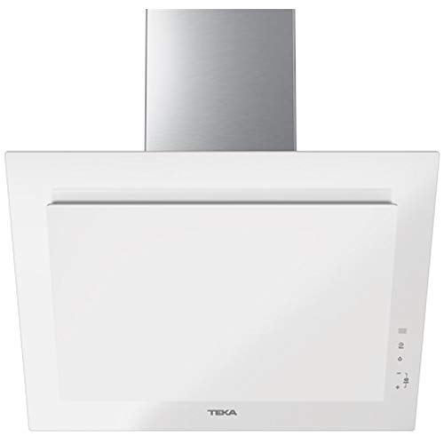 Teka DVT 68660 TBS Campana Decorativa Vertical de 60cm de aspiración perimetral y función FresAir | Cristal Blanco | 38 x 60 x 41.2 | Clase Energética, Normal