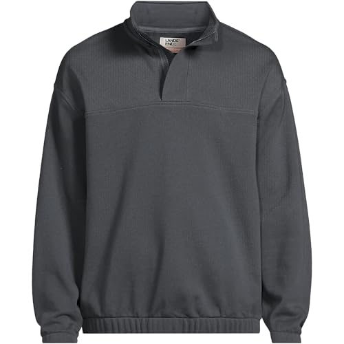 Lands' End Men's Long Sleeve French Terry Vintage Wash Quarter Zip3