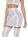 FEOYA Women's Shiny Oil Glossy Mini Skirt See Through Short Dress Stretch Slim Fit Bodycon Skirt for Club Party Cosplay White 2024 Fashion