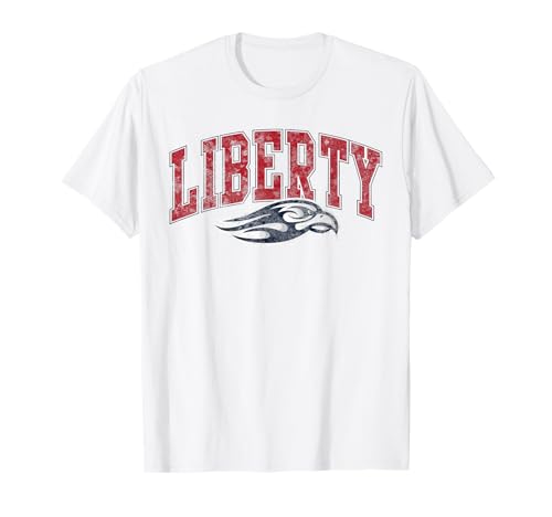 Liberty Flames Arc Over Vintage Logo Officially Licensed T-Shirt Small
