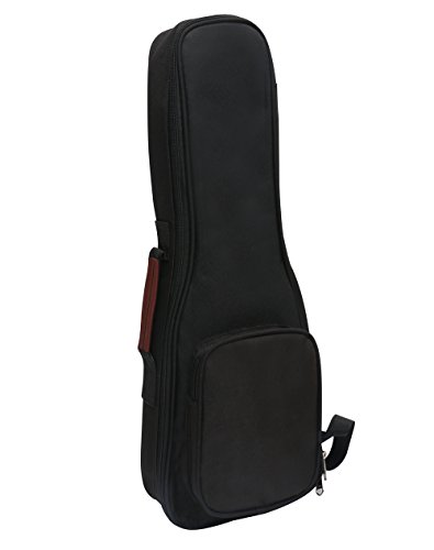 Hot Seal 10Mm Leather Handles Thick Durable Colorful Ukulele Case Bag With Storage (26In, Black) #TOP1
