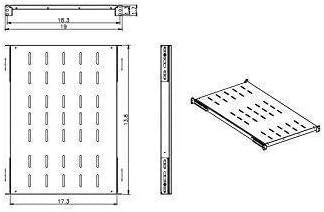 RAISING ELECTRONICS Fixed Rack Server Shelf 1U 19inch 4 Post Rack Mount Adjustable 14inch-20.5inch