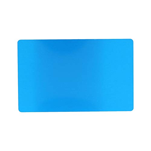 Pack of 50 Blank Business Cards, Laser Engraved Business Cards 0.4mm Aluminum Smooth Business Visiting Name Cards Round Corner(Blue) - Image 2