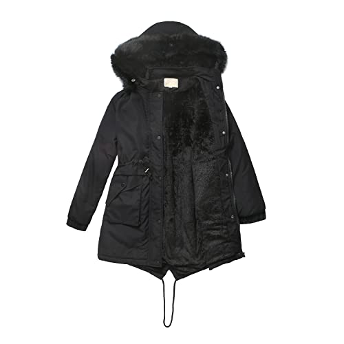 Abrigo de forro polar invierno mujer talla grande con capa forrada gruesa para días de nieve 3