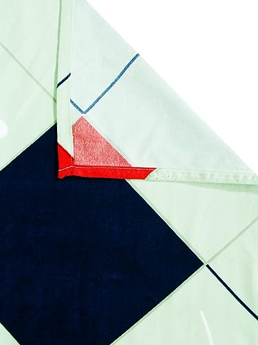 Image of Home Sizzler 210TC Colorful Geometry Red & Green Double Bedsheet with 1 Pillow Cover