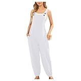 [Combinación de mamelucos] Monos sin mangas de una pieza fáciles de combinar con tu sombrero, collar, camiseta, blusas cortas, blusas, jerséis u otras blusas, zapatillas deportivas, sandalias, tacones y sombrero de playa para prendas exteriores. Use un cárdigan o una chaqueta sobre un mono de pierna ancha cuando hace frío. Este mono sencillo también se puede llevar como ropa de estar por casa, perfecto para caminar o dormir.
