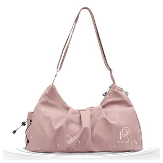 PALAY® Women Gym Bag Fashion Nylon Gym Bag with Shoe Compartment Duffle Bag Travel Shoulder Bag Multifunctional Gym Bag Waterproof Day Pack Shoulder Bag Gym Bag with Adjustable Shoulder Strap, Pink