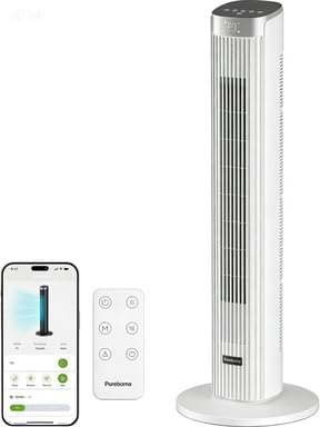 36-Inch Tower Fan 25ft/s Silent Fans for Sleeping Oscillating Fans for Bedroom & Office, White