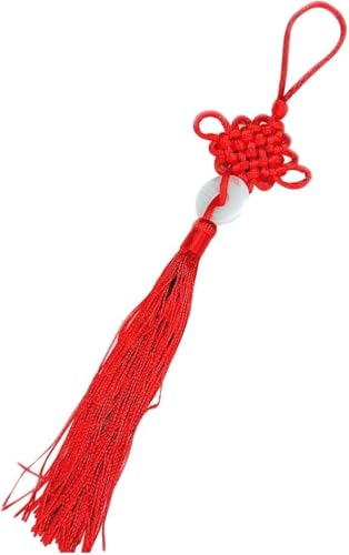 Red Chinese Knot Lucky Jade Charm Fortune Tassels Hanging Pendant for Luck, Wealth, Health, Success - New Year's Gifts, Spring Festival Car Home Decor for Friends, Family, Lover
