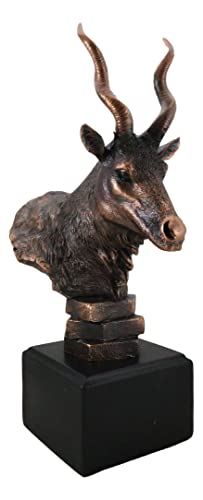 Estatua rústica de antílope africano Kudu en bronce 9.75" miniatura 6
