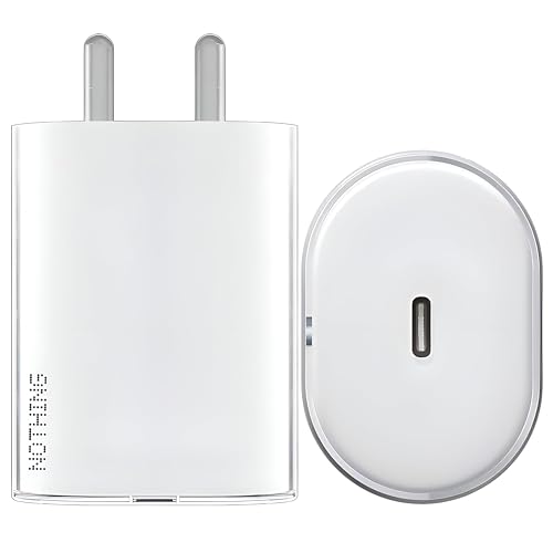 Image of Original Nothing 45W Type C Rapidly Charging Adapter for Nothing Phone 3a, 3a Pro, 2a, 2a Plus, CMF Phone 2 Pro, PPS Technology Support USB-C Port Adaptor, Travel Adaptor Mobile Phone Charger, White