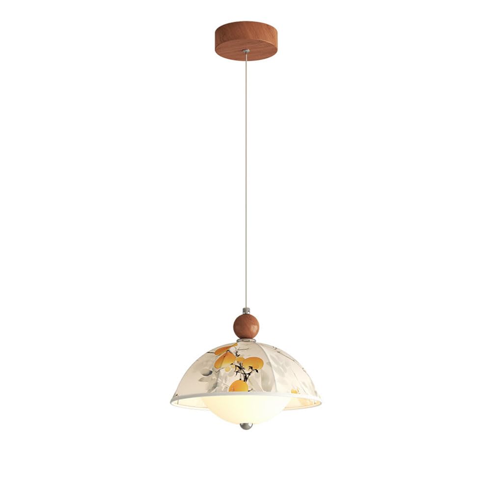 RSZCSMO 9.06 inch French Retro LED Bedroom Bedside Chandelier Medieval teahouse Hotel Fabric Chandelier is Suitable for Study Corridor bar,Lighting Fixture