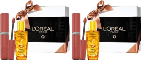 Image of L'Oreal Paris You're Worth it Gift Box - Liquid Lipstick 635 and Hair Serum 30ml (Pack of 2)