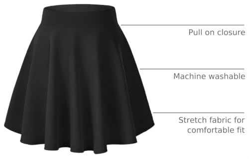 Image of Urban CoCo Women's Basic Versatile Stretchy Flared Casual Mini Skater Skirt